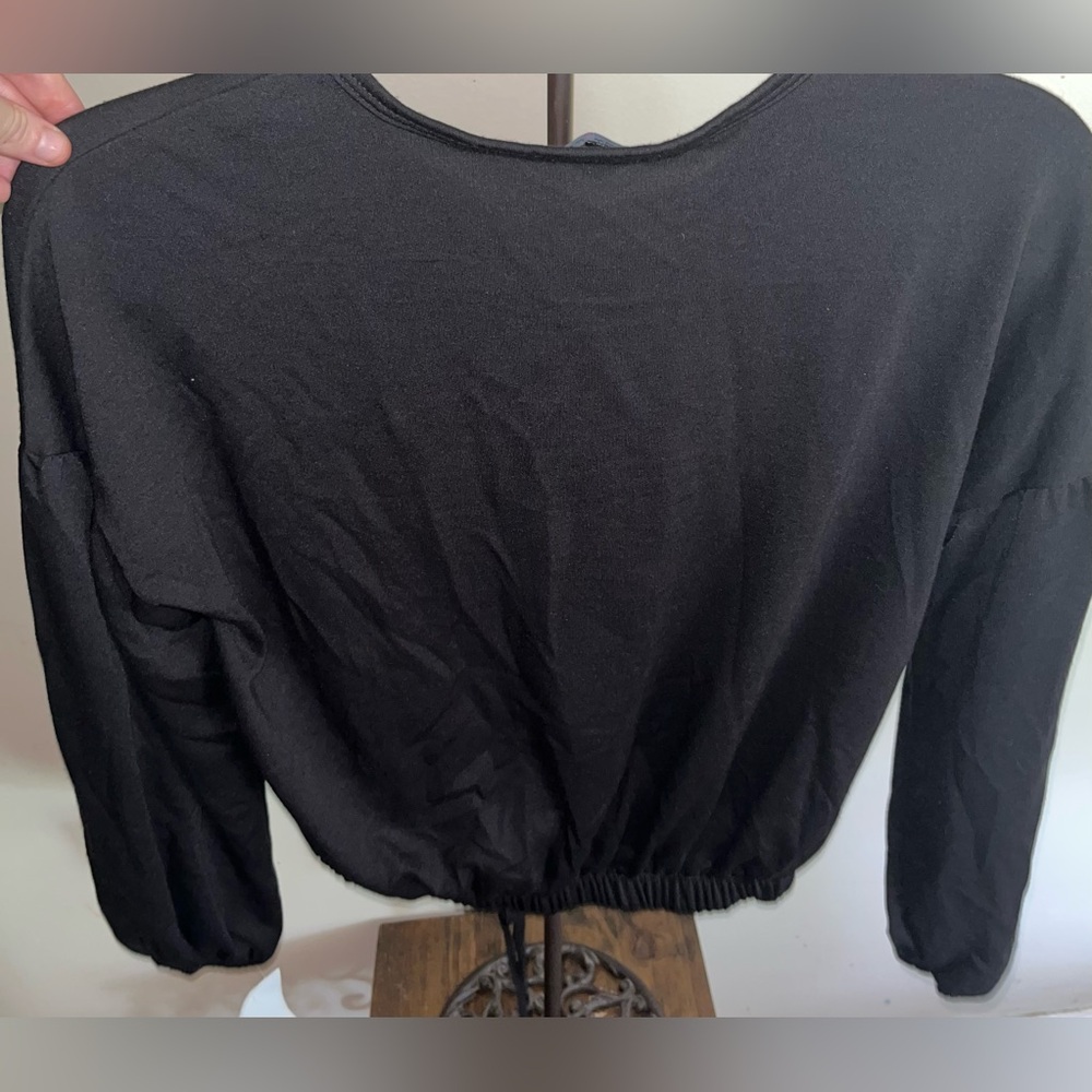 Black Reindeer Top with Sequin Design - Picture 2 of 4